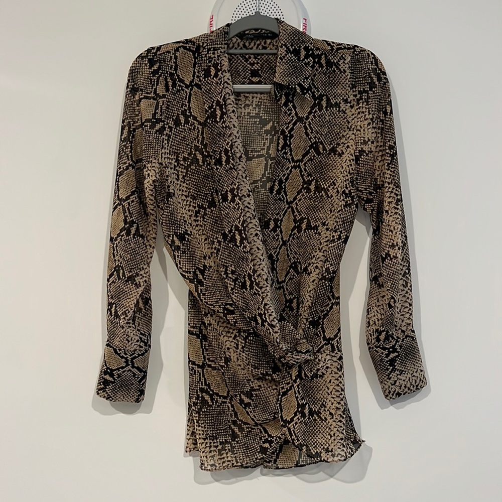 Zara silk snake print shirt